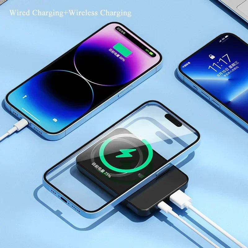 100000mAh Magsafe Charger Power Bank Slim and Portable High Capacity Qi Magnetic Wireless Fast Charging Power Bank for iPhone