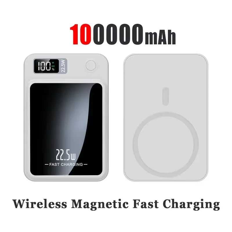 100000mAh Magsafe Charger Power Bank Slim and Portable High Capacity Qi Magnetic Wireless Fast Charging Power Bank for iPhone