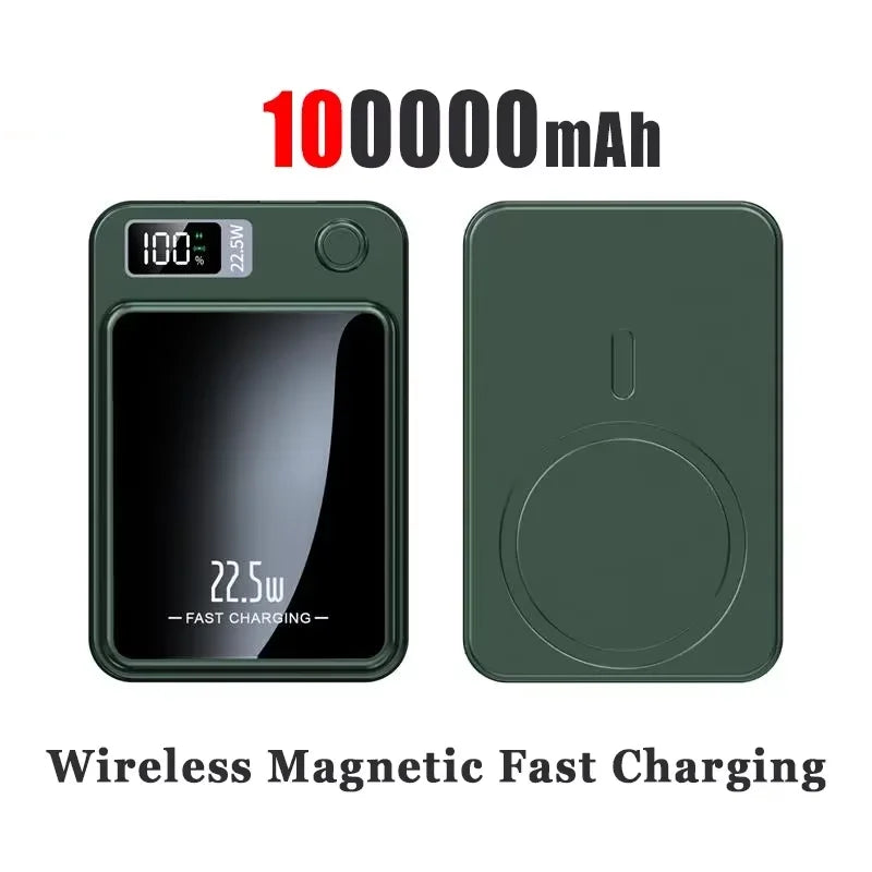 100000mAh Magsafe Charger Power Bank Slim and Portable High Capacity Qi Magnetic Wireless Fast Charging Power Bank for iPhone