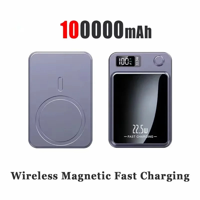 100000mAh Magsafe Charger Power Bank Slim and Portable High Capacity Qi Magnetic Wireless Fast Charging Power Bank for iPhone